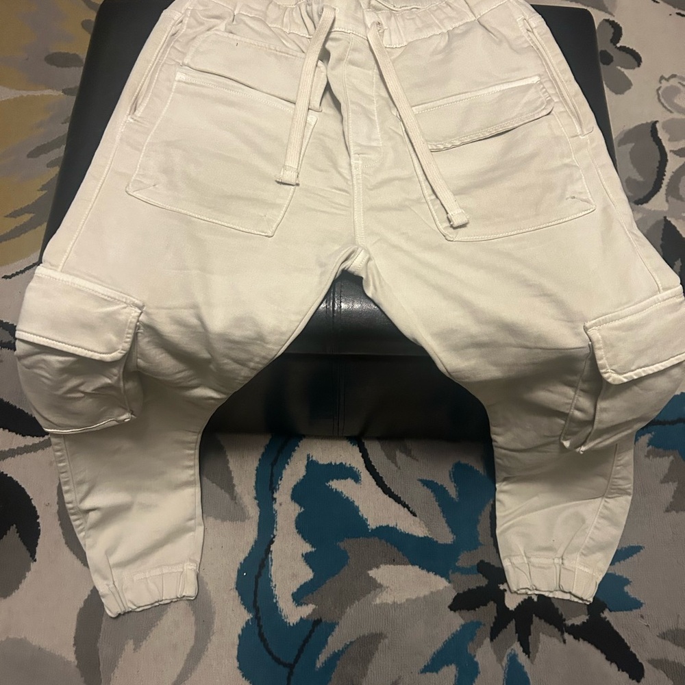 Cream Cargo Jogger Pants